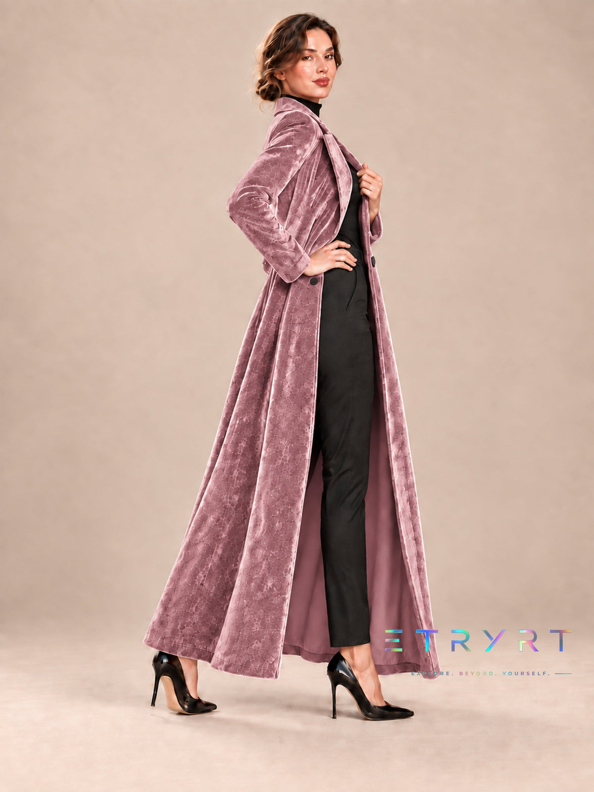Béatrice | Manteau Long en Velours Ouvert