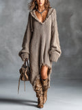 Agnès | Robe Midi en Maille Douce à Capuche