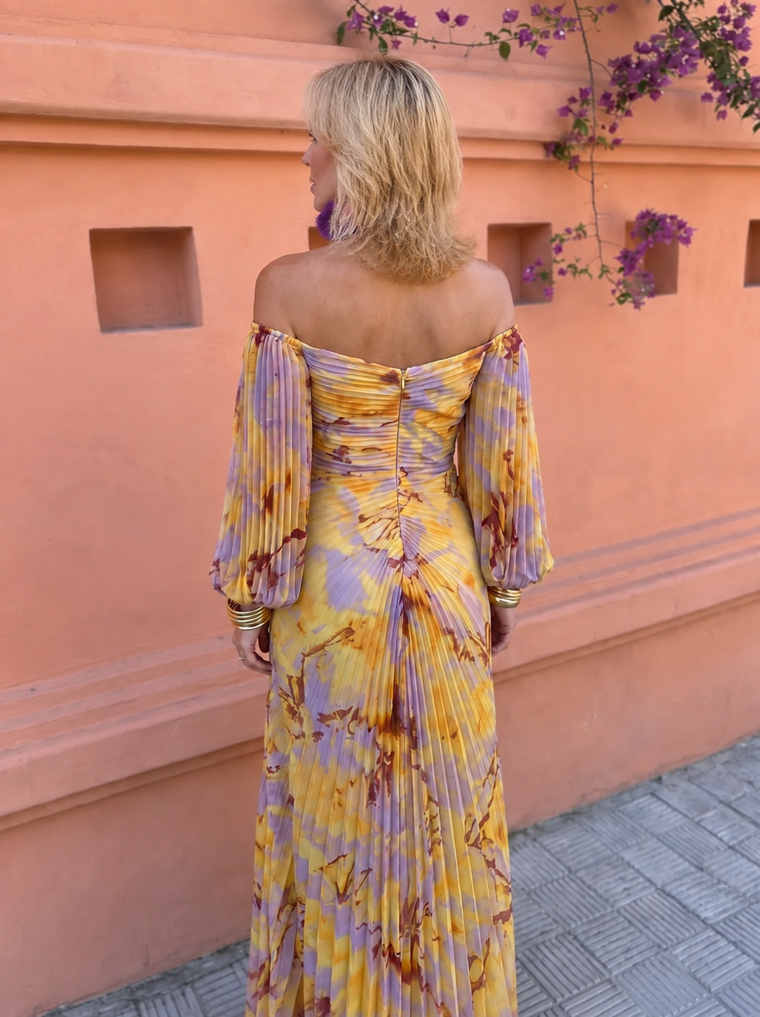 Violette | Robe Longue Fleurie à Décolleté Plongeant