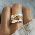 Alix | Bague Argentée à Fil Doré