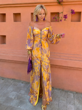 Violette | Robe Longue Fleurie à Décolleté Plongeant