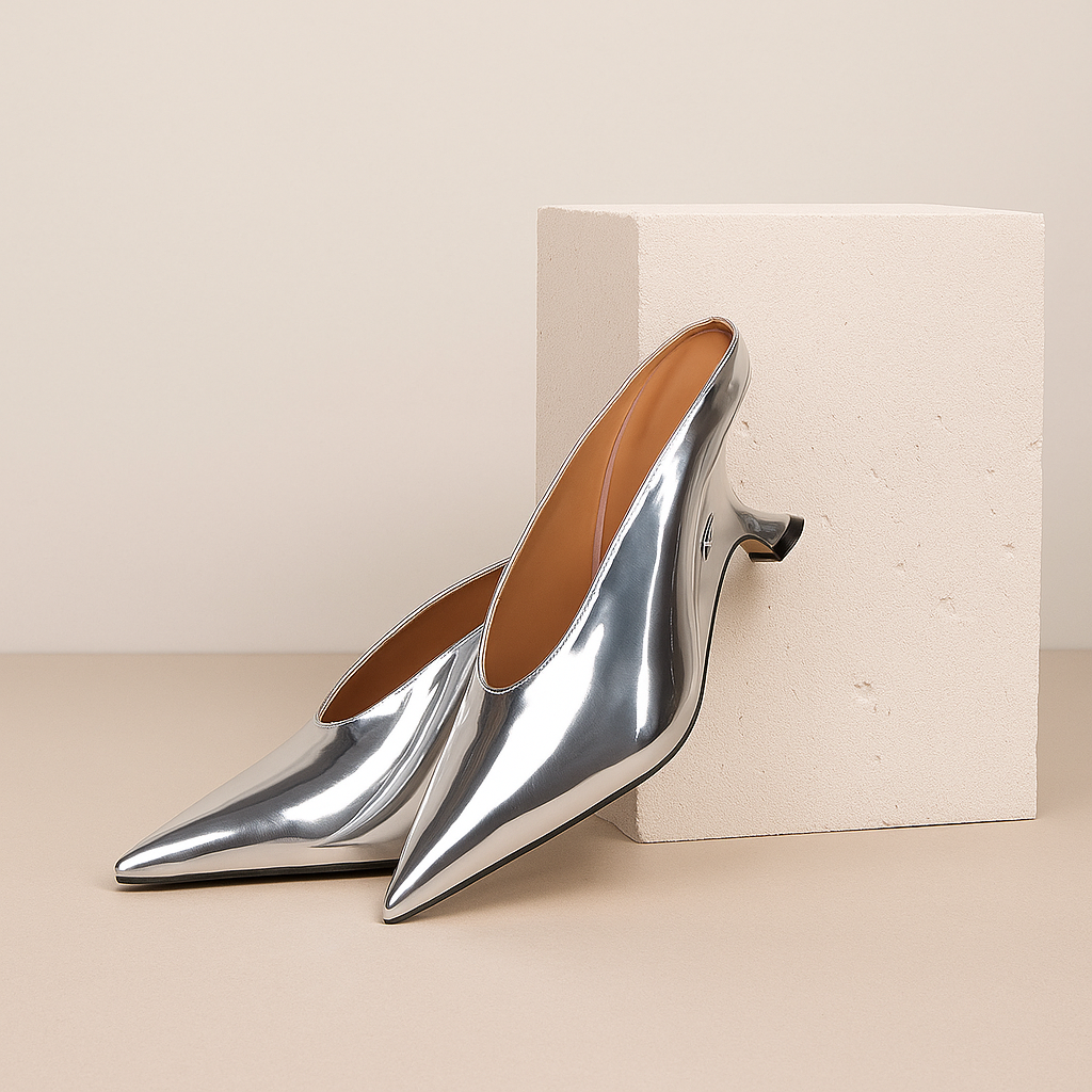 Ophélia - Mules Pointues Brillantes