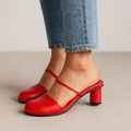 Nora - Mules à Bout Arrondi et Talon Sculpté