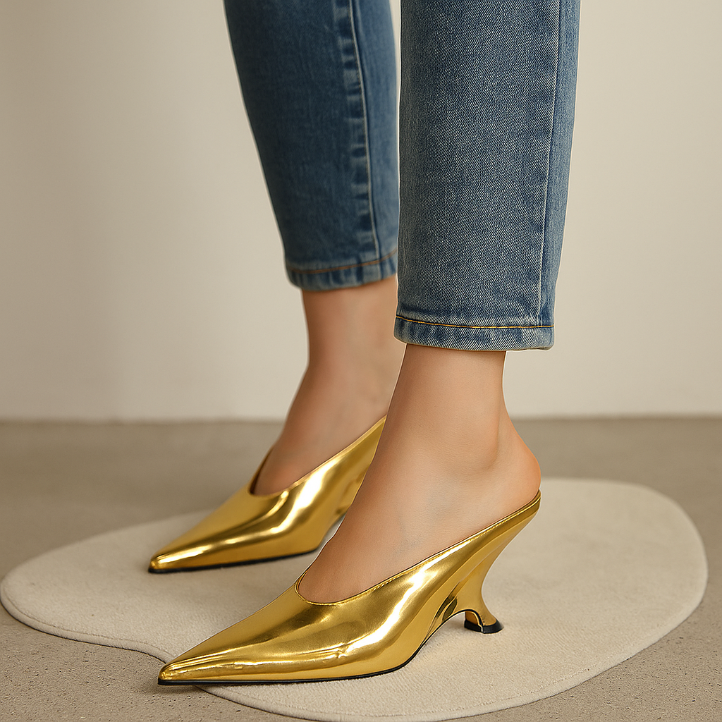 Ophélia - Mules Pointues Brillantes