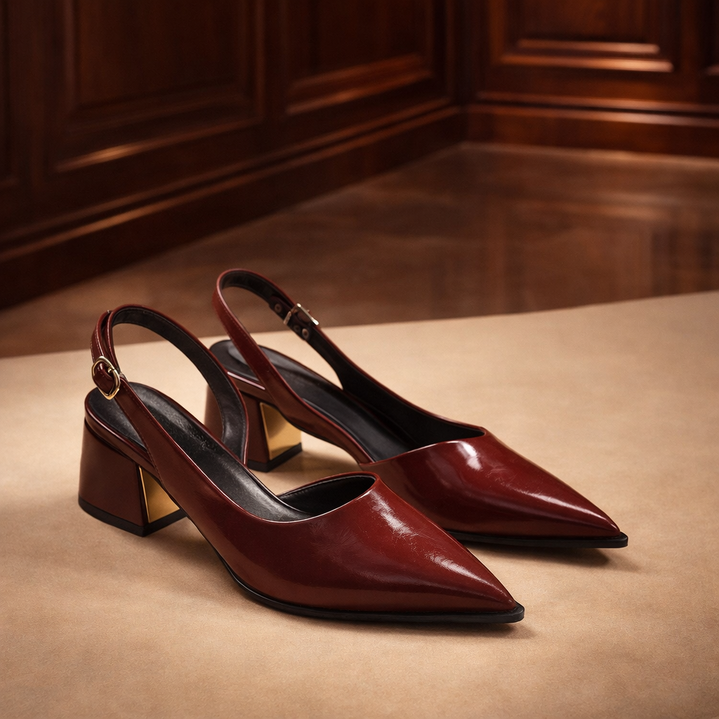 Maïa - Escarpins Slingback Pointus à Talon Carré