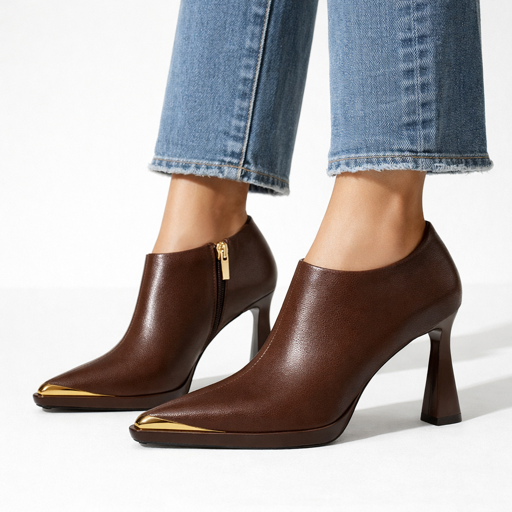 Mélia - Bottines Vernies à Talon Sculpté