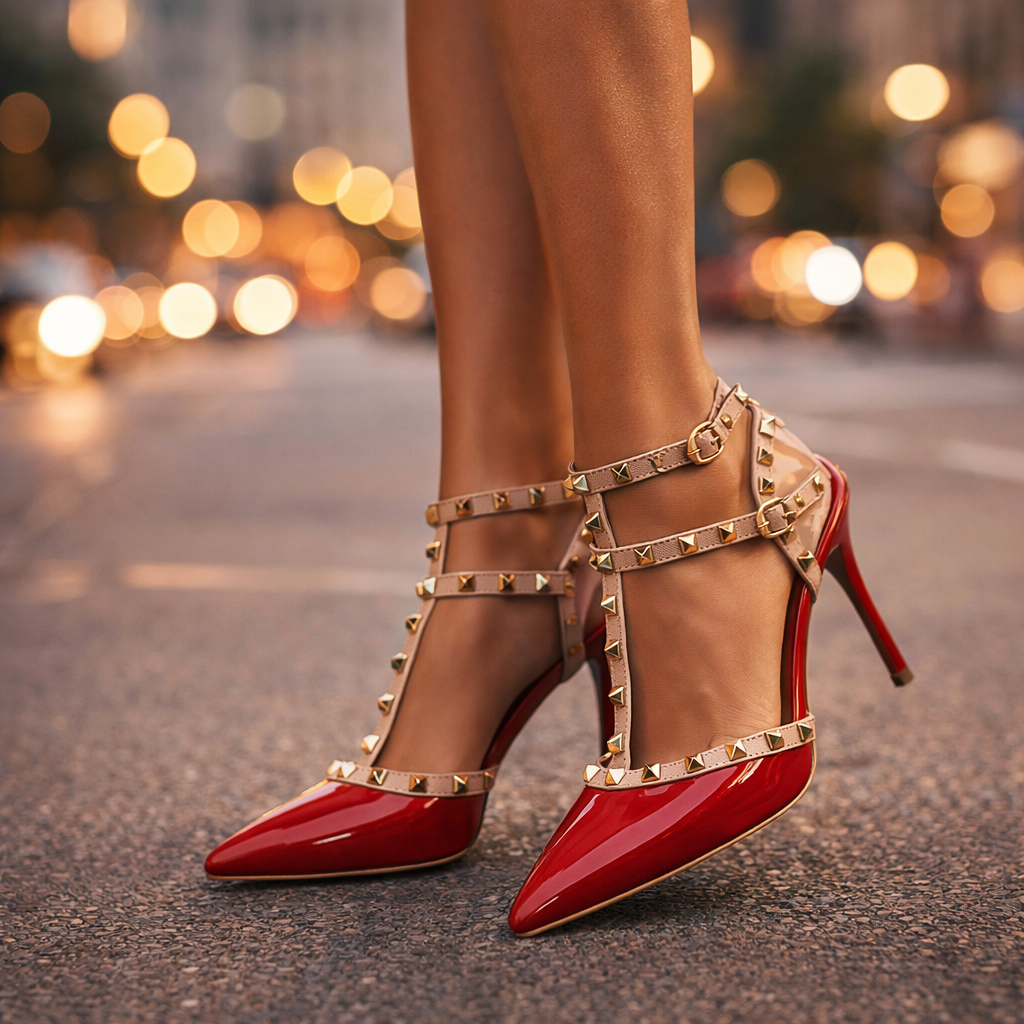 Naëlle - Escarpins Stiletto à Brides Cloutées