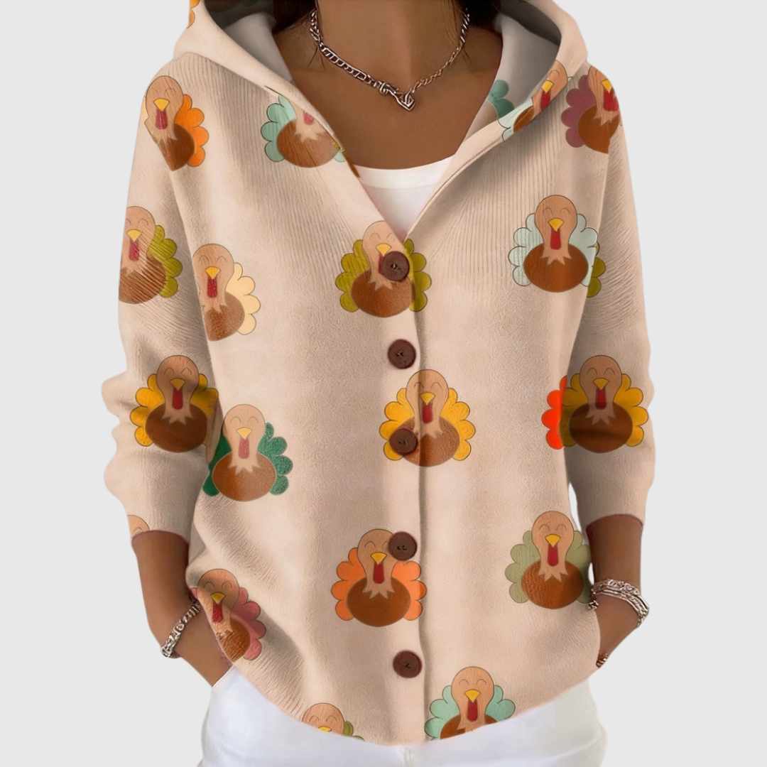 Danièle | Gilet en Maille à Capuche