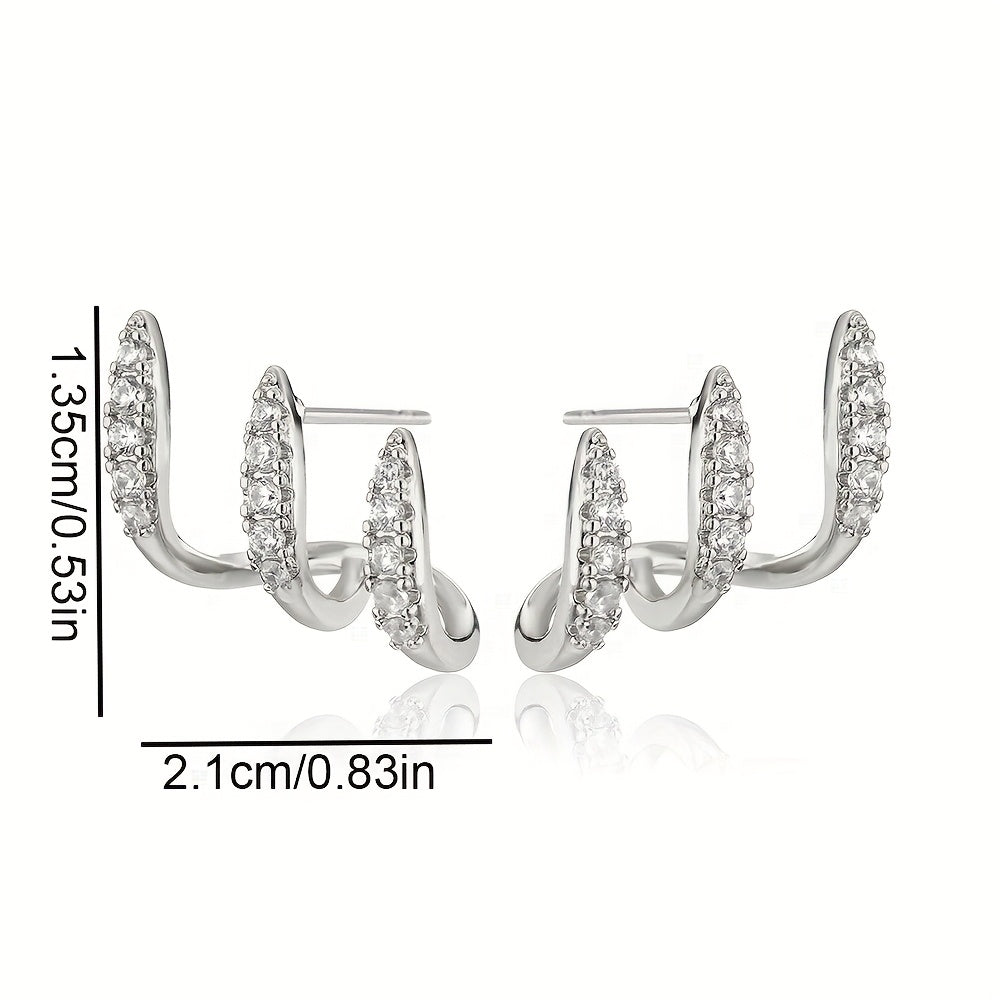 Astrid | Boucles d'Oreilles Triples Élégantes
