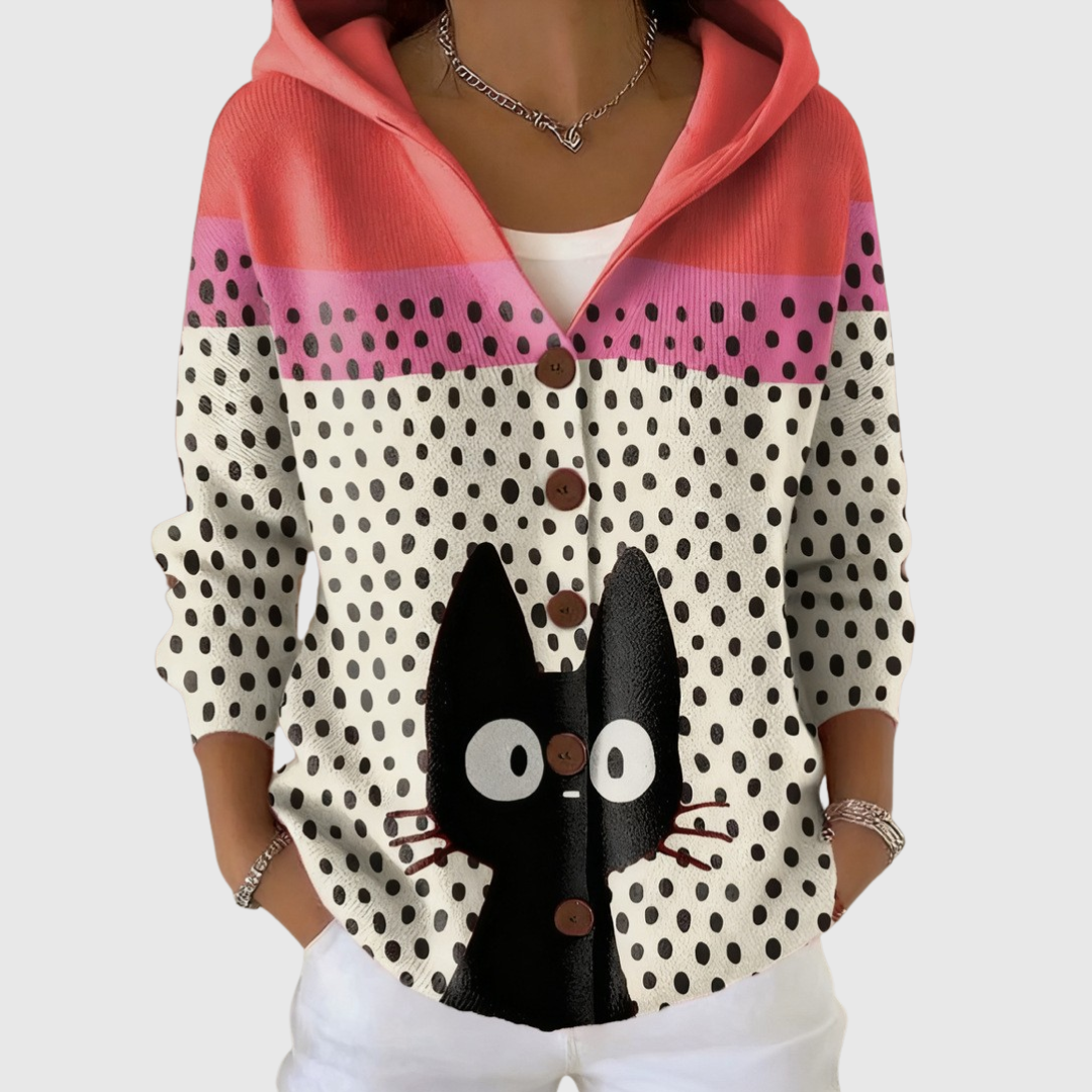 Yolande | Gilet en Maille à Capuche