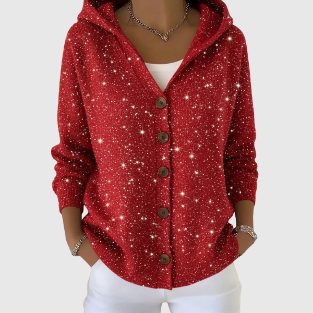 Chantal | Gilet en Maille à Capuche