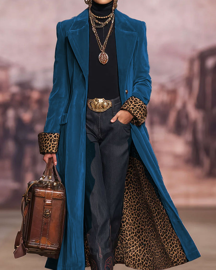 Capucine | Manteau Long en Velours à Coupe Tailleur