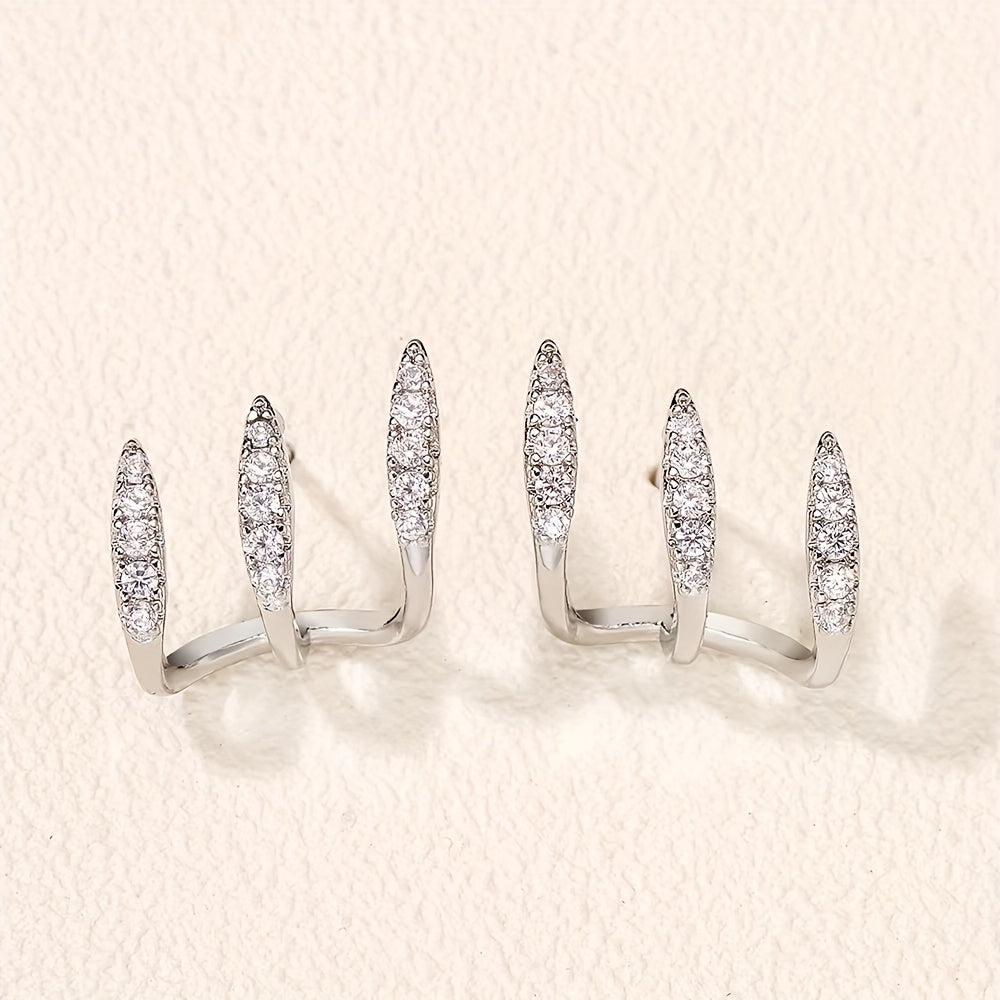 Astrid | Boucles d'Oreilles Triples Élégantes