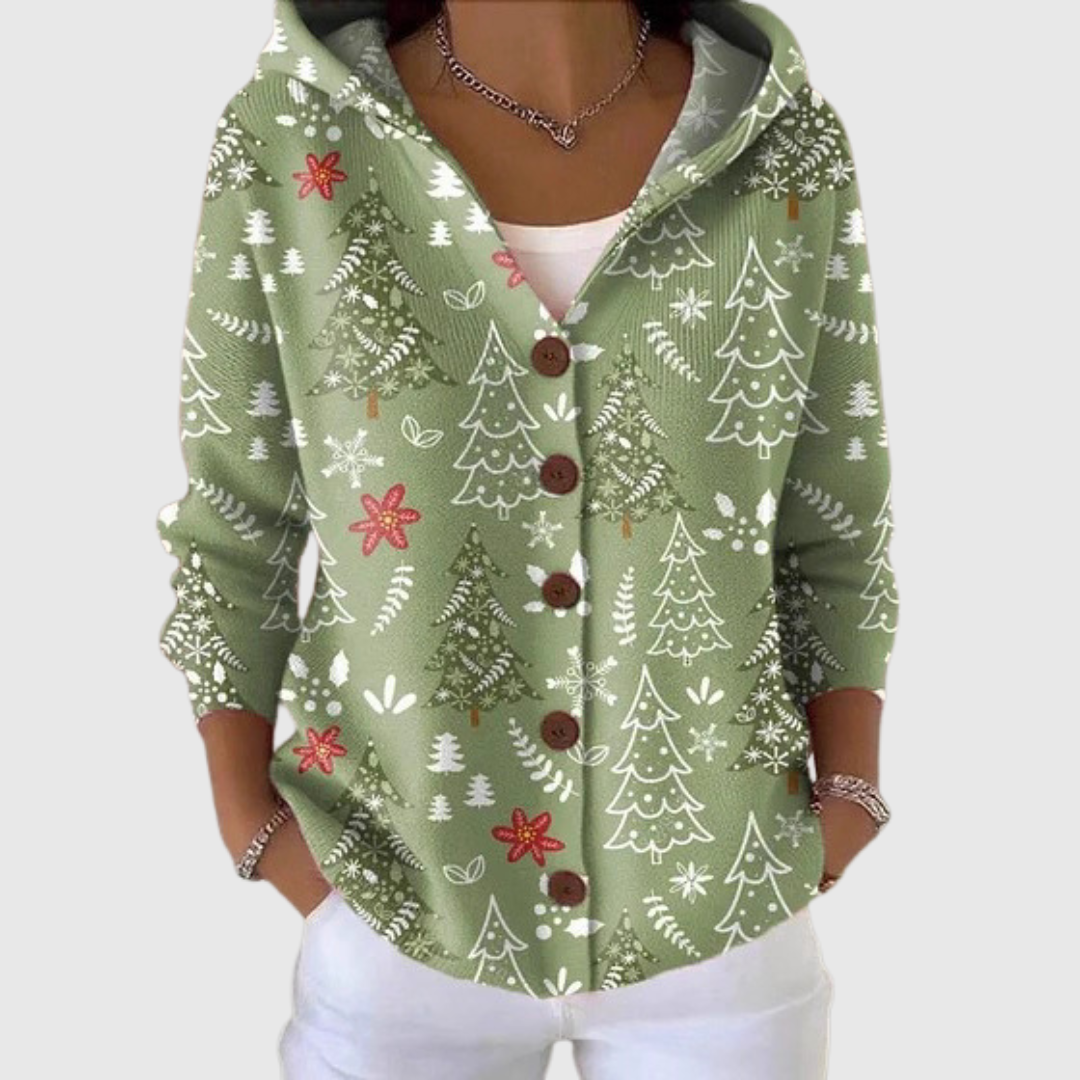 Martine | Gilet en Maille à Capuche