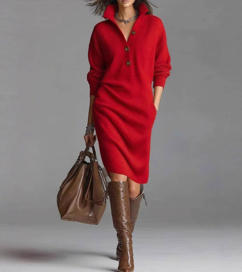 Mathilde | Robe en Maille Chaude, Élégante et Confortable