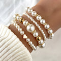 Camille™ | Set de Bracelets Perles et Cœur