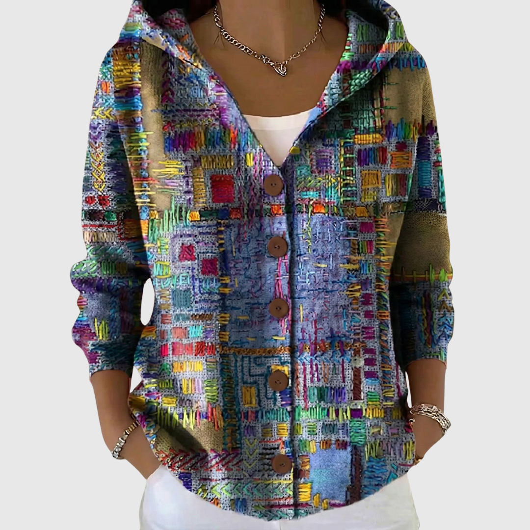 Valériane | Gilet en Maille à Capuche