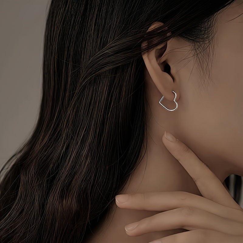 Mariette | Boucles d'Oreilles Cœur Dorées en Acier Inoxydable