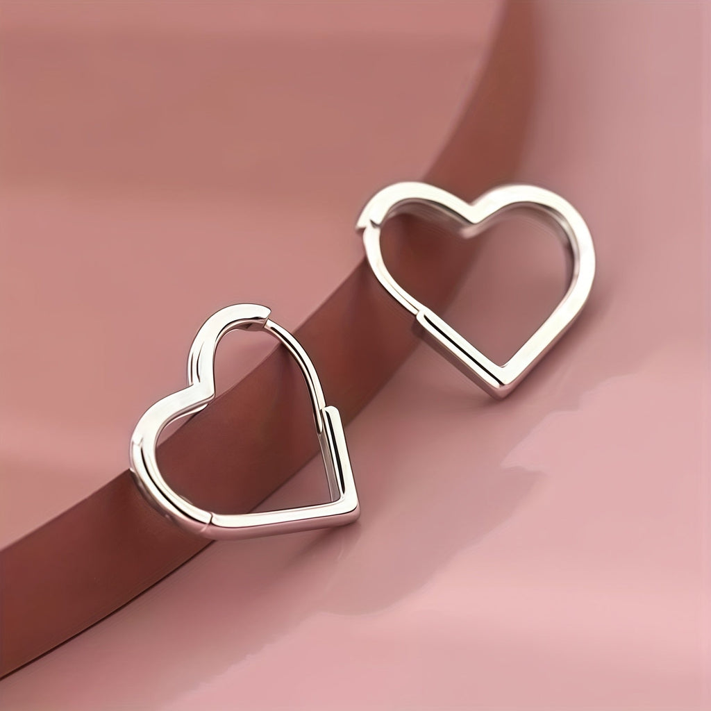 Mariette | Boucles d'Oreilles Cœur Dorées en Acier Inoxydable
