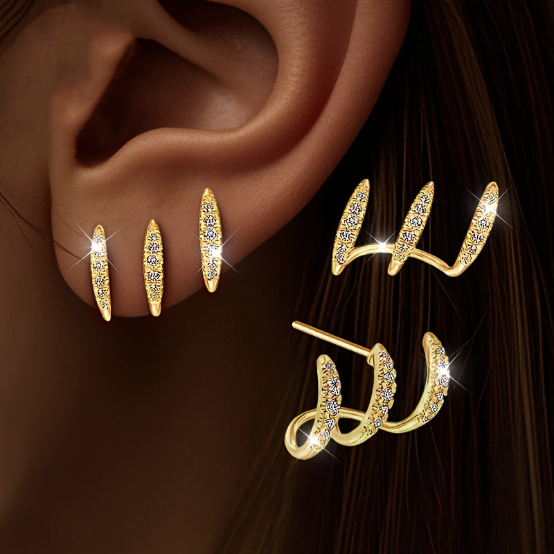 Astrid | Boucles d'Oreilles Triples Élégantes