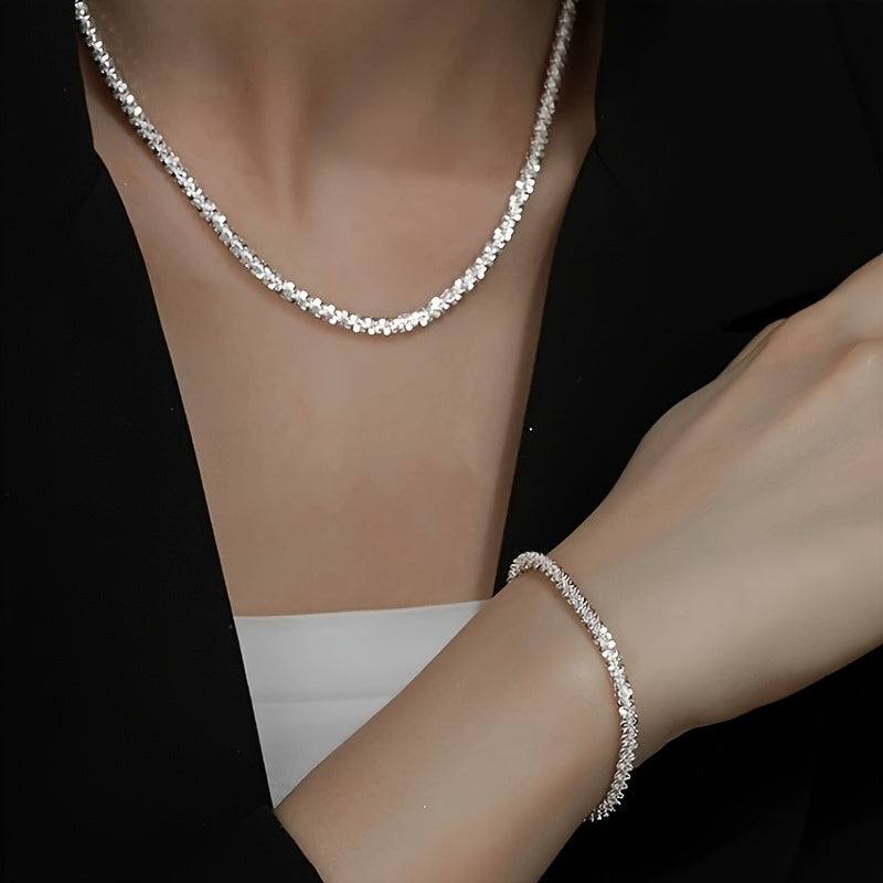 Lucie™ | Set Collier & Bracelet Scintillant Minimaliste