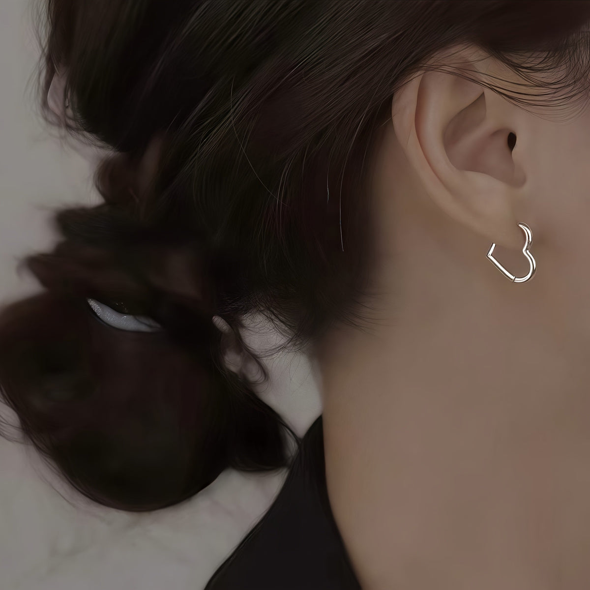 Mariette | Boucles d'Oreilles Cœur Dorées en Acier Inoxydable