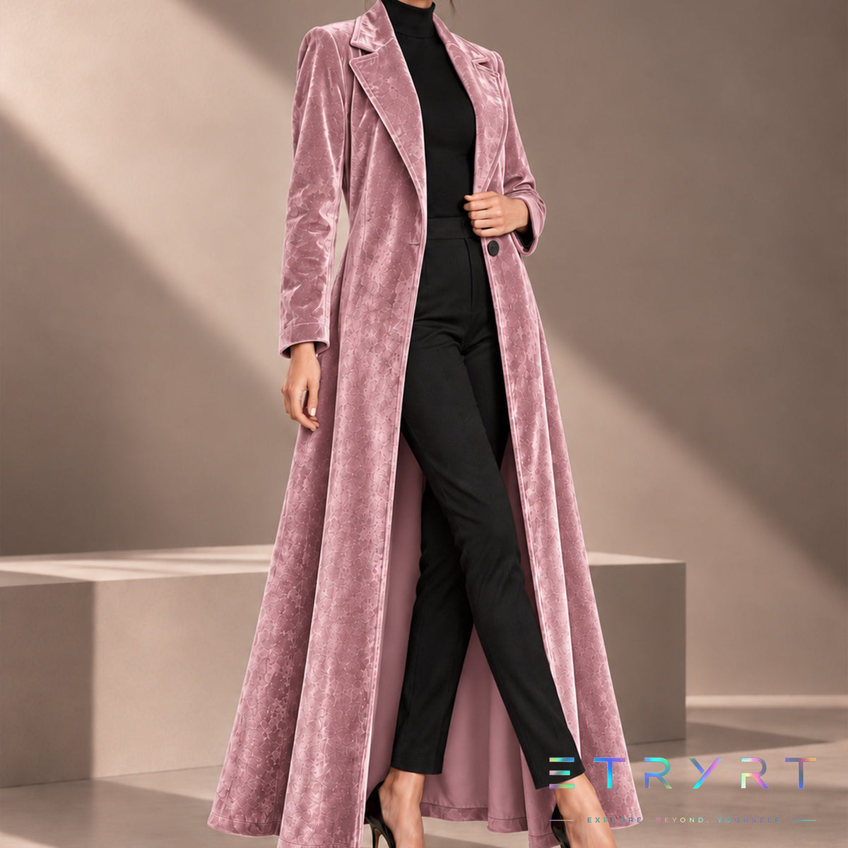 Béatrice | Manteau Long en Velours Ouvert