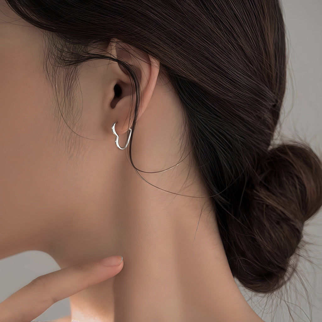 Mariette | Boucles d'Oreilles Cœur Dorées en Acier Inoxydable