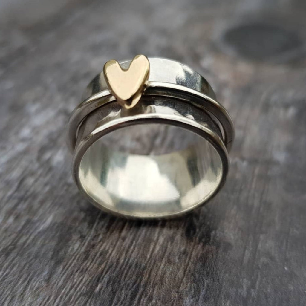 Paloma | Bague Argentée avec Cœur Doré