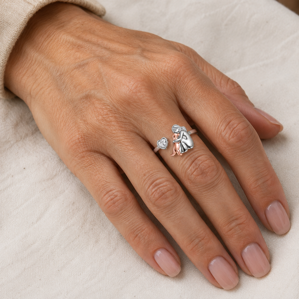 L'Étreinte Éternelle - Bague Ajustable Gravée