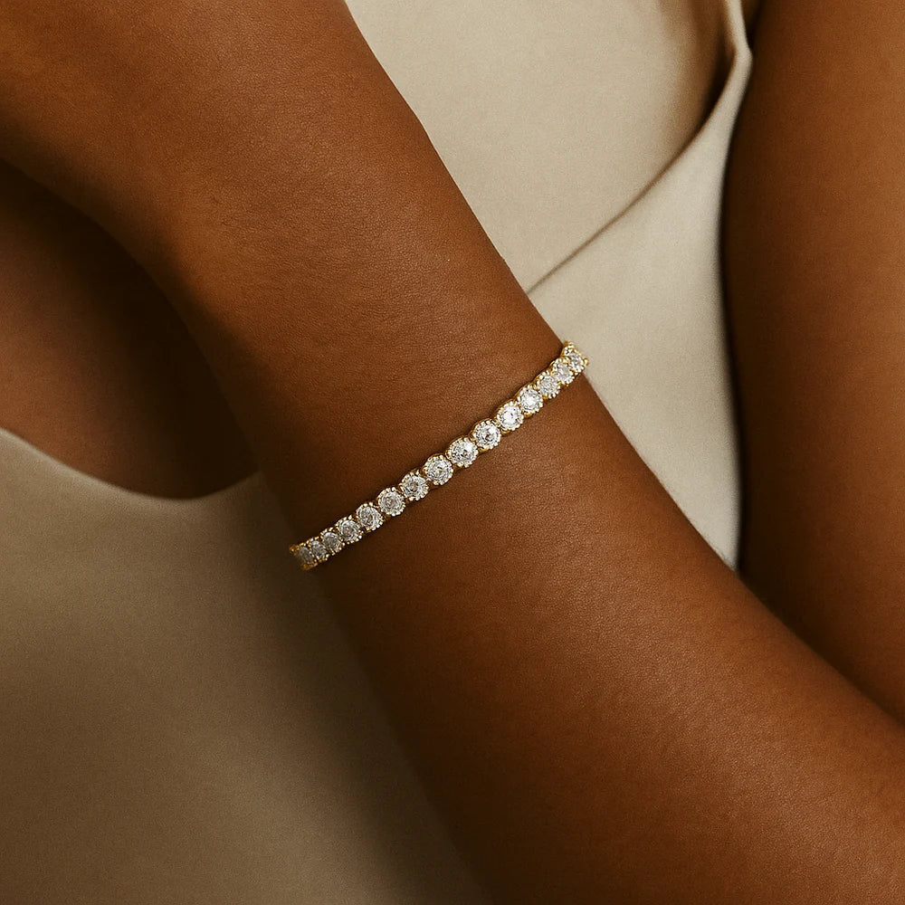 Aurore™ | Bracelet Tennis Doré en Moissanite