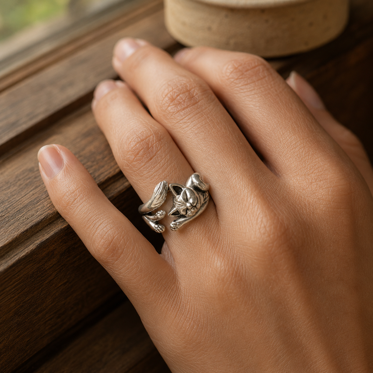 Bague Chat Serein