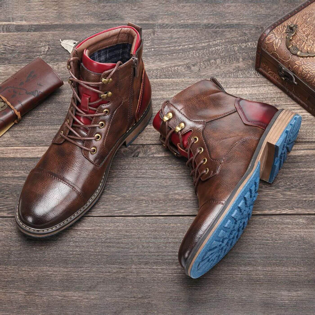 Vincent | Bottines à Lacets en Cuir