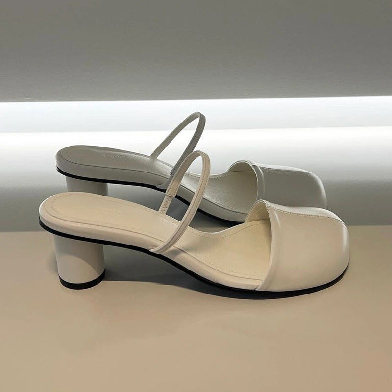 Nora - Mules à Bout Arrondi et Talon Sculpté