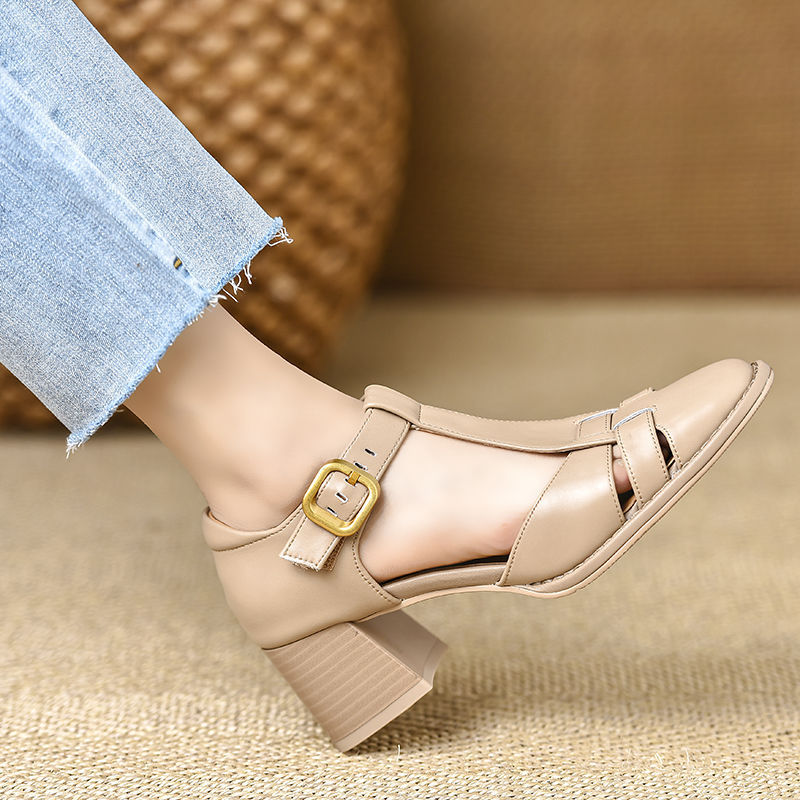 Séléna - Escarpins en Cuir à Bride en T