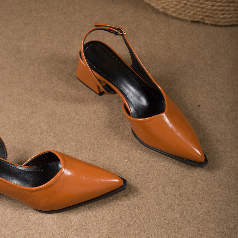Maïa - Escarpins Slingback Pointus à Talon Carré