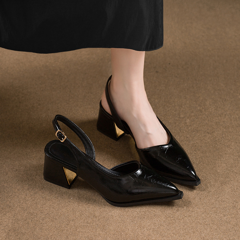 Maïa - Escarpins Slingback Pointus à Talon Carré