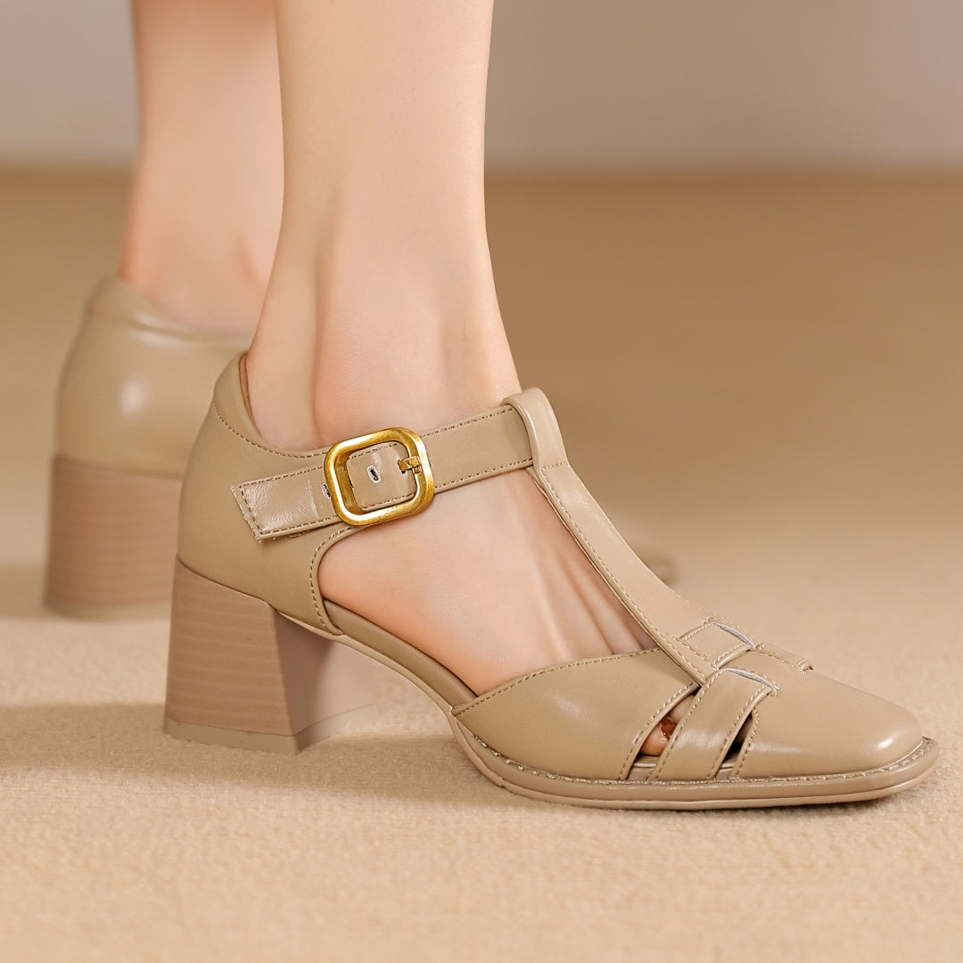 Séléna - Escarpins en Cuir à Bride en T