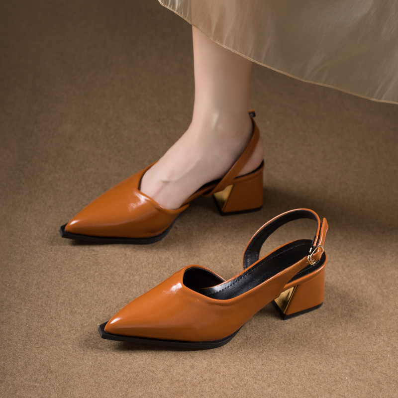 Maïa - Escarpins Slingback Pointus à Talon Carré