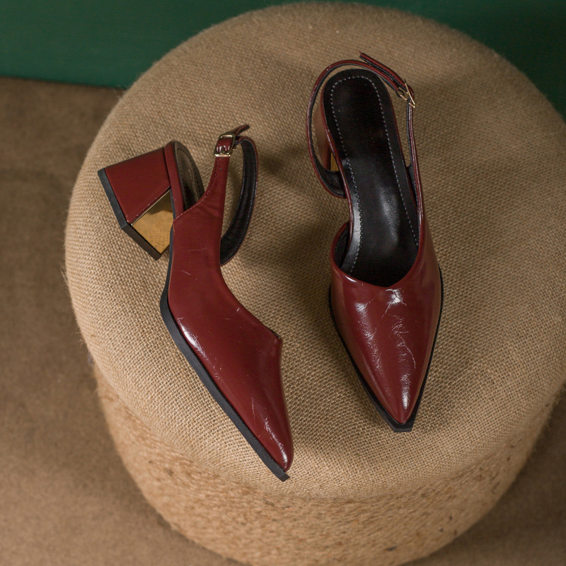 Maïa - Escarpins Slingback Pointus à Talon Carré