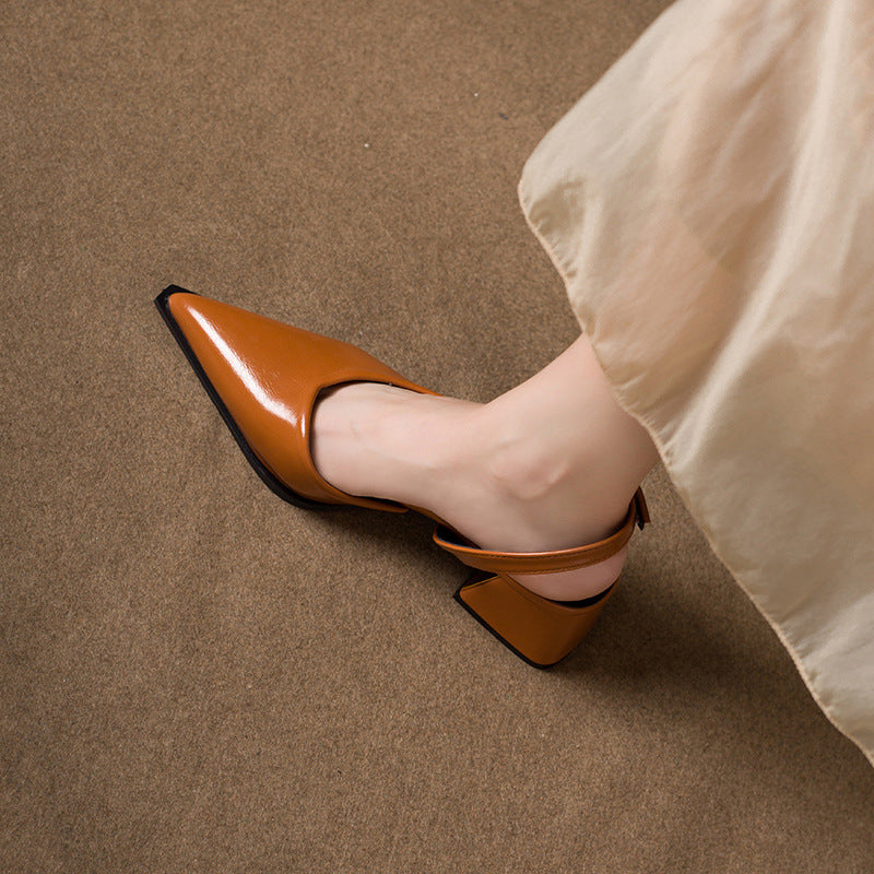 Maïa - Escarpins Slingback Pointus à Talon Carré