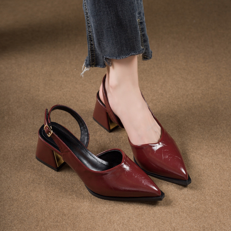 Maïa - Escarpins Slingback Pointus à Talon Carré