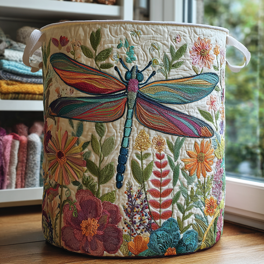 Jardin des Libellules | Panier à Linge Matelassé