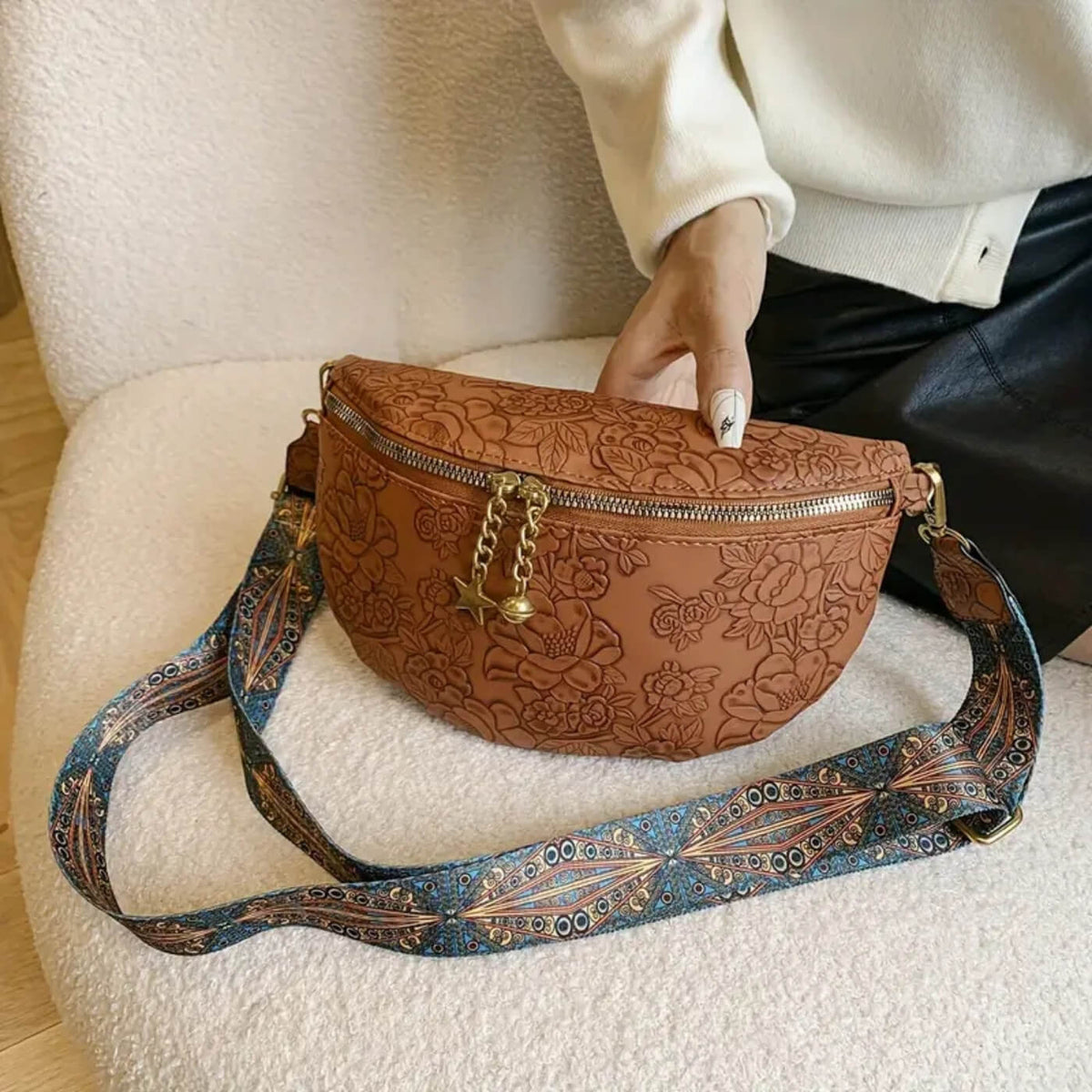 Noëlle | Sac Bandoulière Charme Gaufré