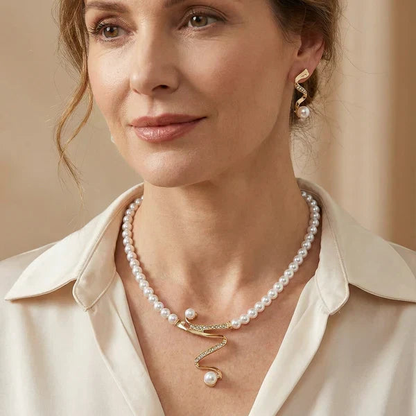 Maëva | Parure Collier et Boucles d'Oreilles en Perles Naturelles
