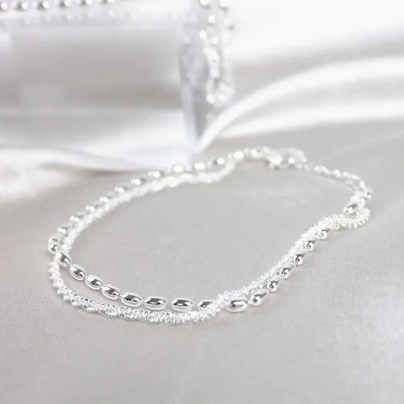 Ludivine | Set de Bracelets Élégants Argentés avec Zircons
