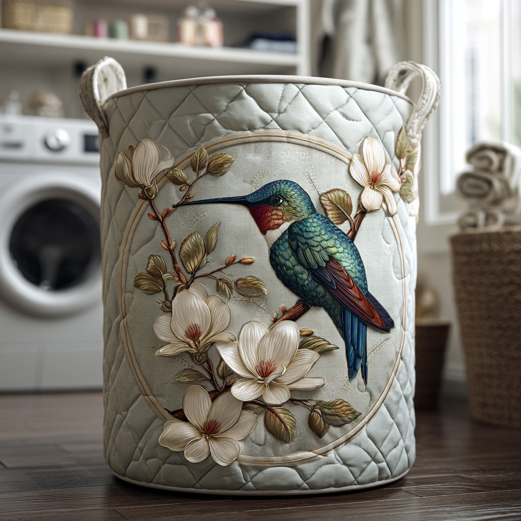 Colibri en Dentelle | Panier à Linge Matelassé