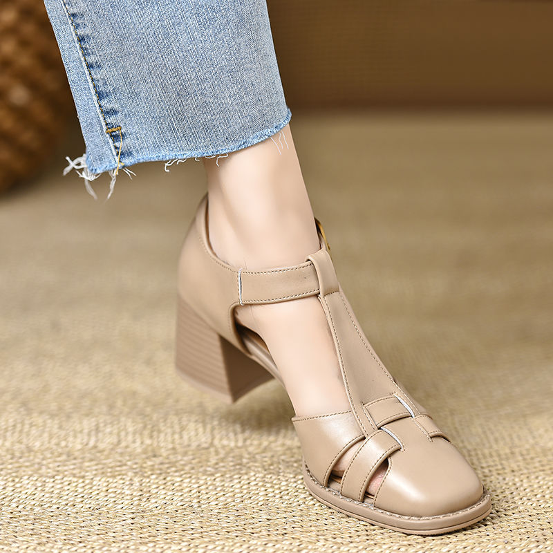 Séléna - Escarpins en Cuir à Bride en T