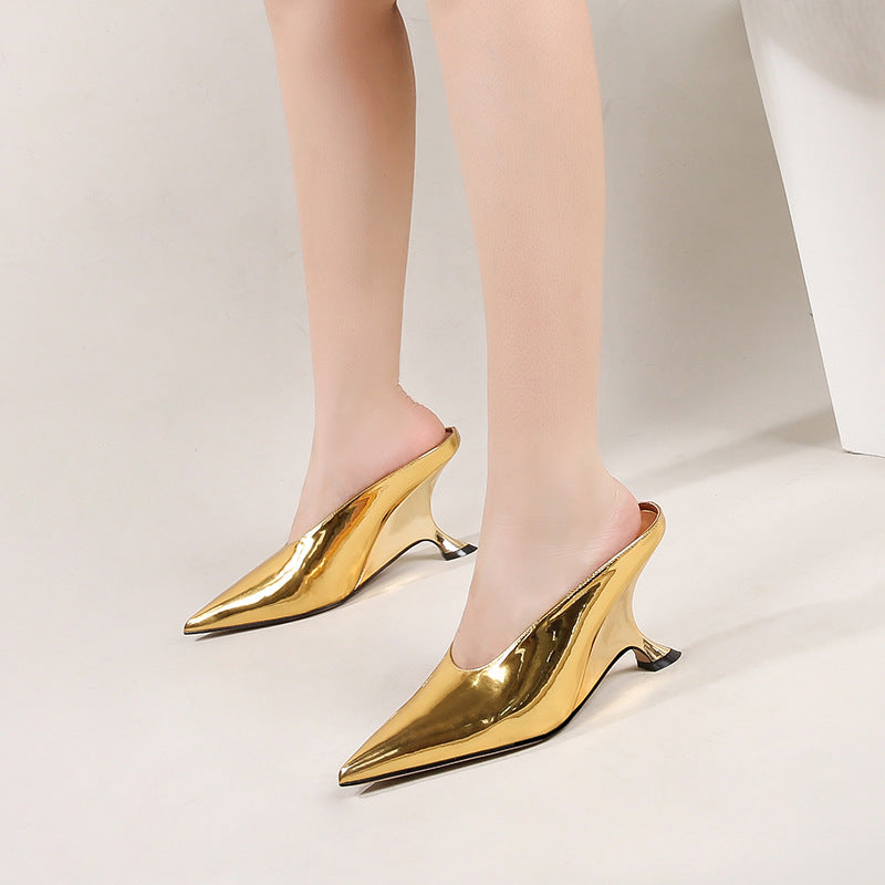 Ophélia - Mules Pointues Brillantes