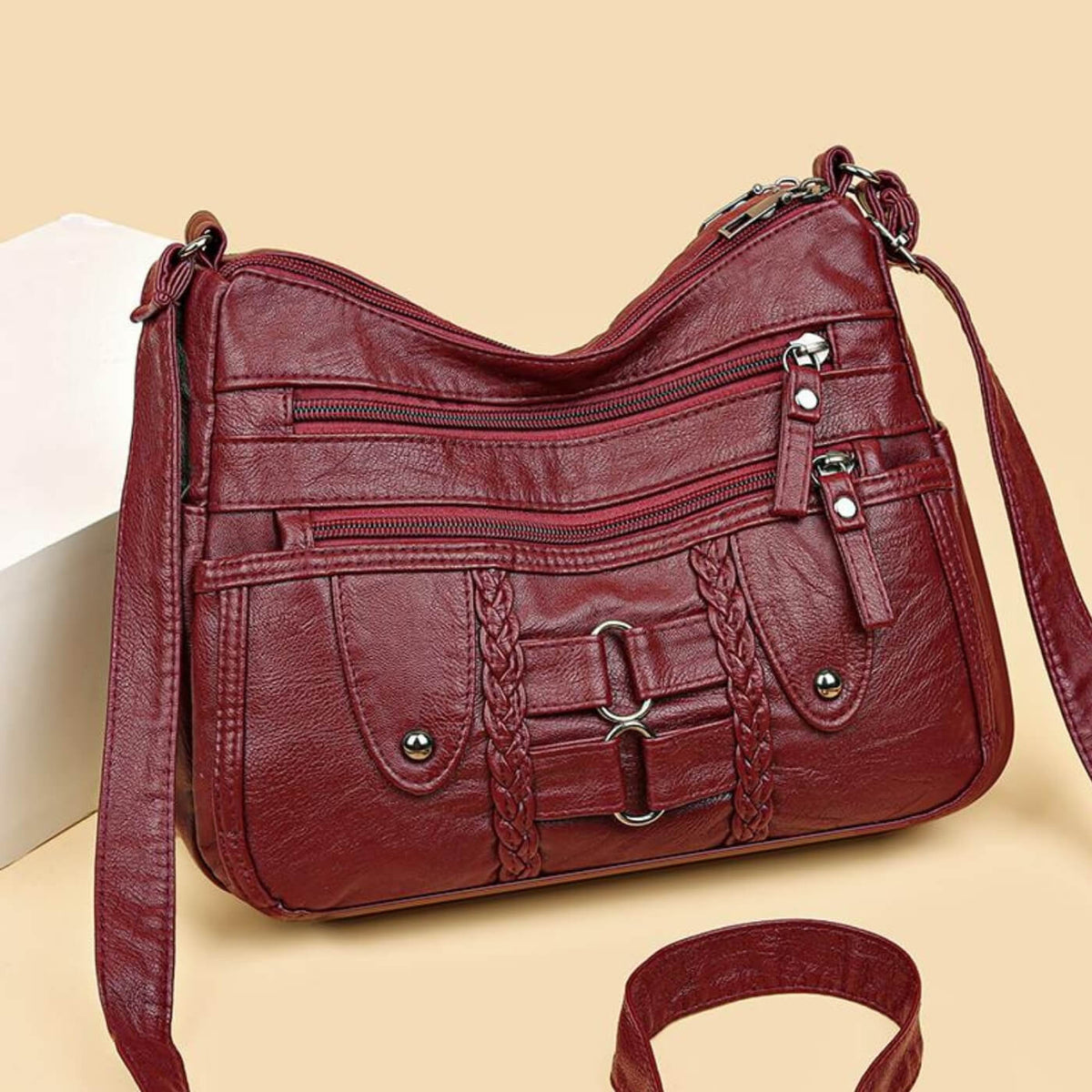 Huguette | Sac Bandoulière Tressé Multi-Zip